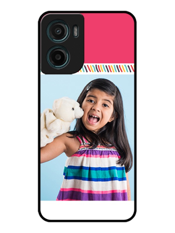 Custom Motorola E15 Custom Glass Phone Case - Line Art Design