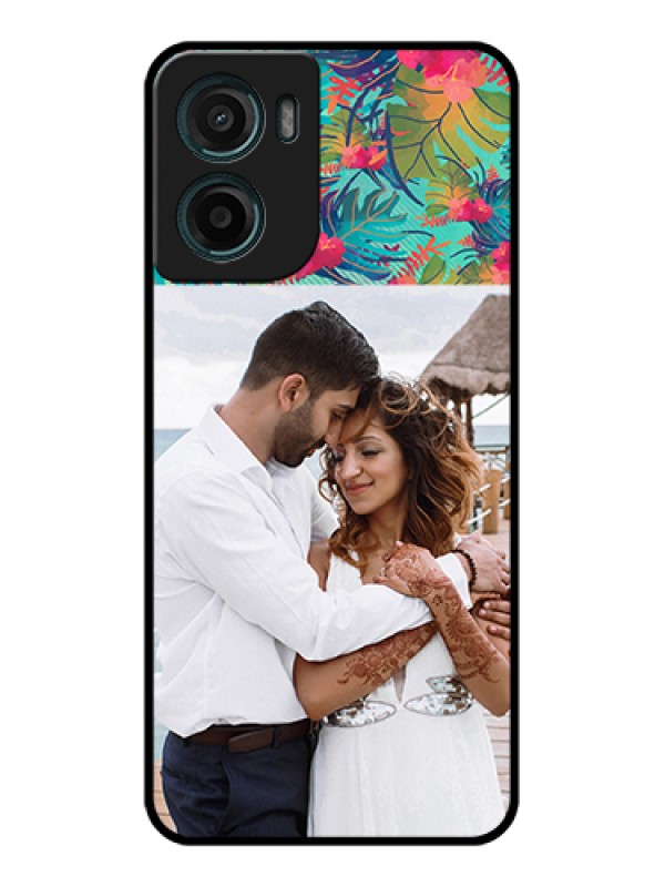 Custom Motorola E15 Custom Glass Phone Case - Watercolor Floral Design