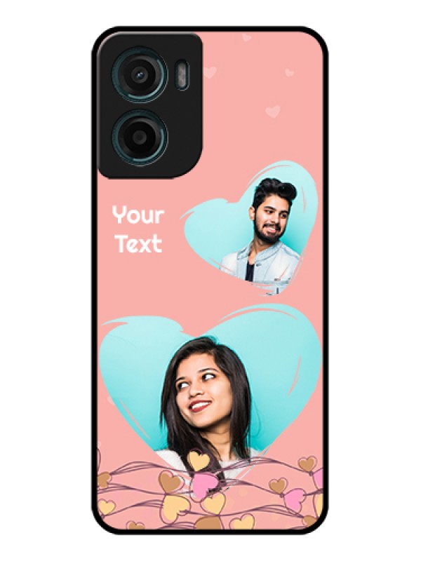 Custom Motorola E15 Custom Glass Phone Case - Love Doodle Design