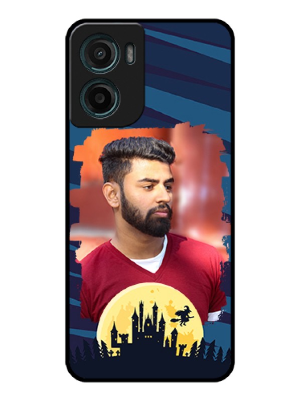 Custom Motorola E15 Custom Glass Phone Case - Halloween Witch Design