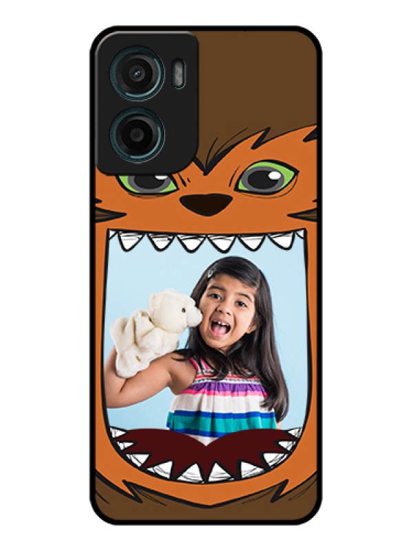 Custom Motorola E15 Custom Glass Phone Case - Owl Monster Back Case Design