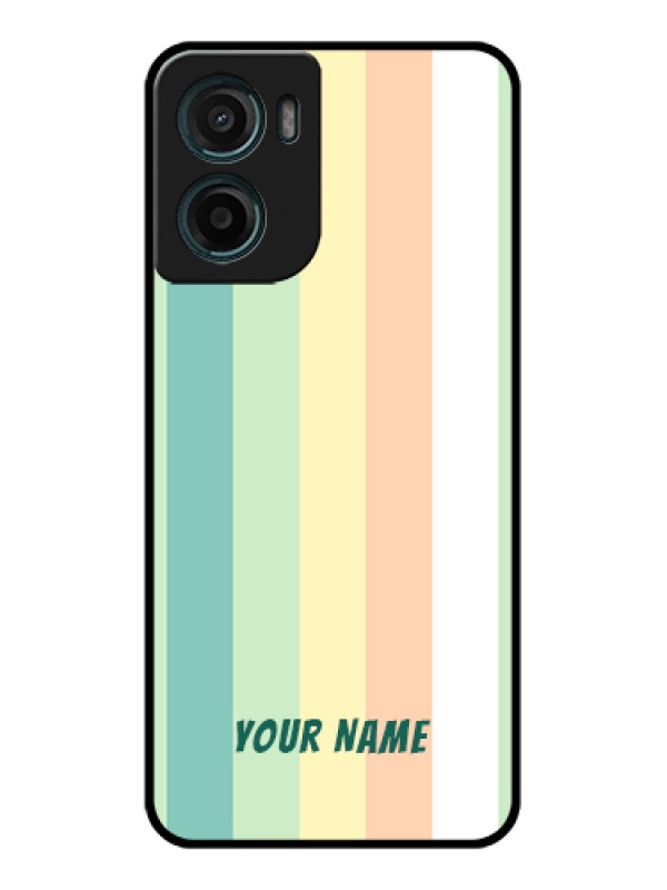 Custom Motorola E15 Custom Glass Phone Case - Multi - Colour Stripes Design