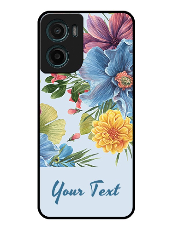 Custom Motorola E15 Custom Glass Phone Case - Stunning Watercolored Flowers Painting Design