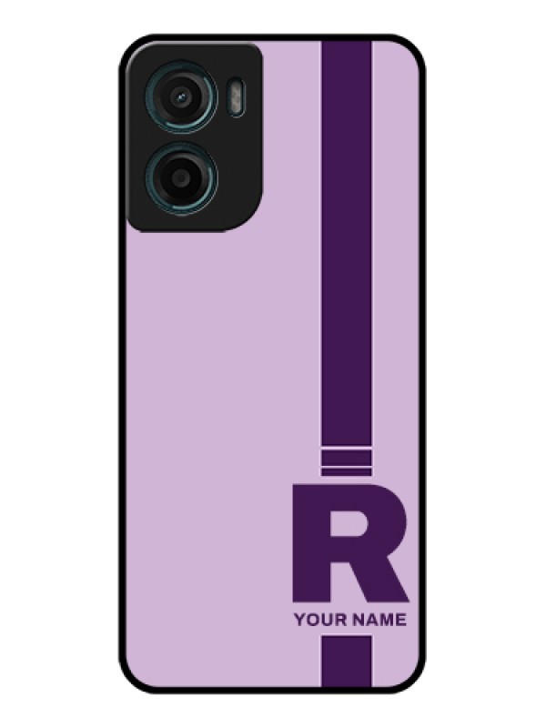 Custom Motorola E15 Custom Glass Phone Case - Simple Dual Tone Stripe With Name Design