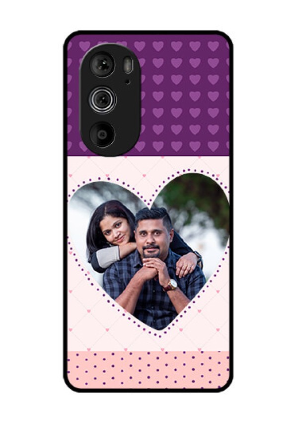 Motorola Edge 30 Pro Custom Glass Phone Case - Violet Love Dots Design