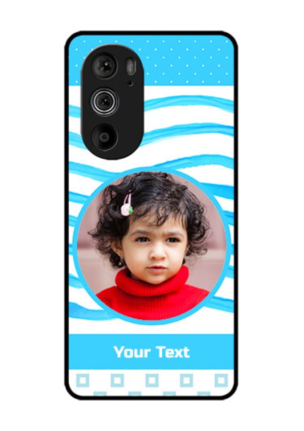 Motorola Edge 30 Pro Custom Glass Phone Case - Simple Blue Case Design