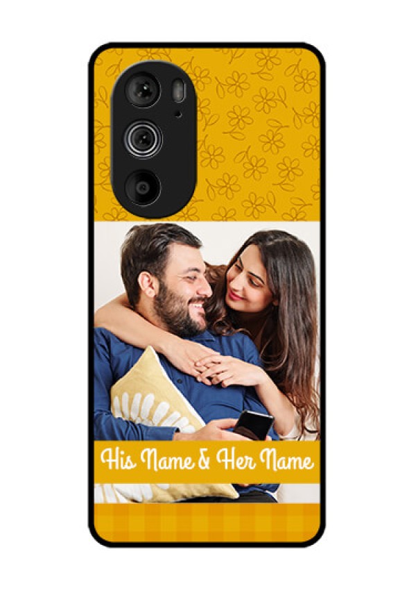 Motorola Edge 30 Pro Custom Glass Phone Case - Yellow Floral Design