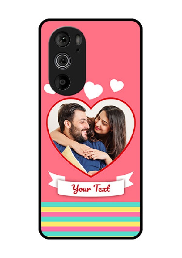 Motorola Edge 30 Pro Custom Glass Phone Case - Love Shapes Doodle Design