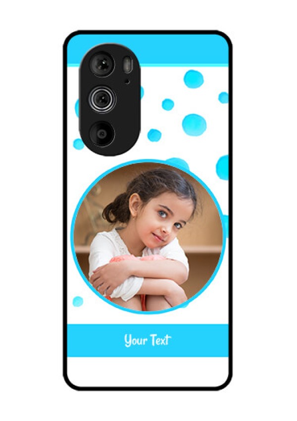 Motorola Edge 30 Pro Custom Glass Phone Case - Blue Bubbles Pattern Design