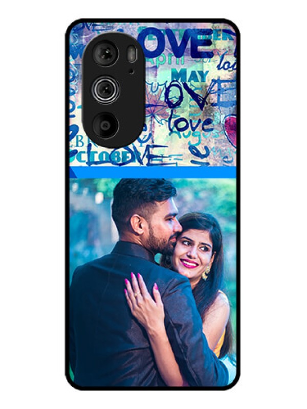 Custom Motorola Edge 30 Pro Custom Glass Phone Case - Colorful Love Design