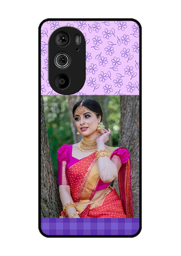 Motorola Edge 30 Pro Custom Glass Phone Case - Purple Floral Design