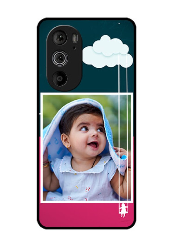 Motorola Edge 30 Pro Custom Glass Phone Case - Cute Girl With Cloud Design