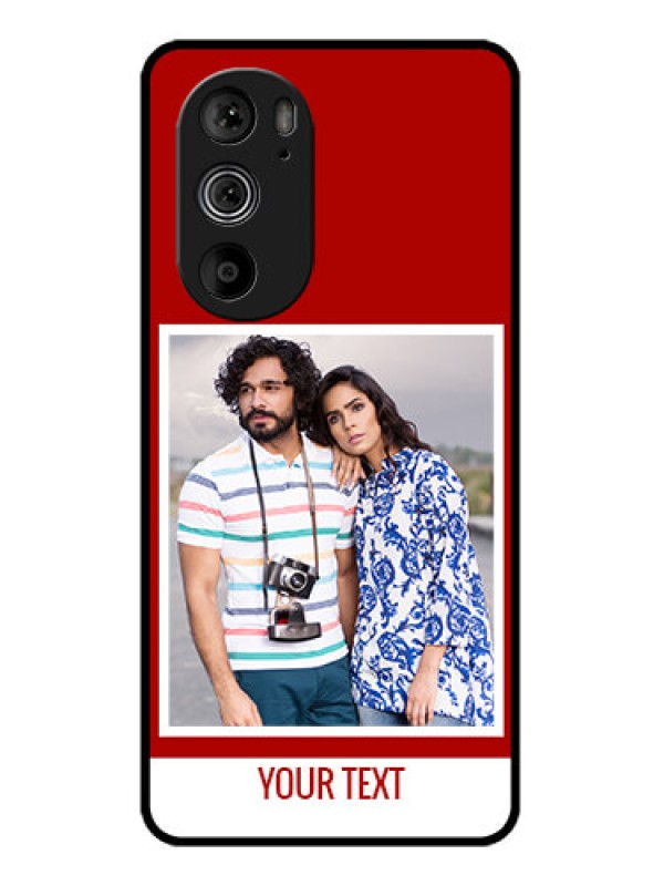 Custom Motorola Edge 30 Pro Custom Glass Phone Case - Red Color Design