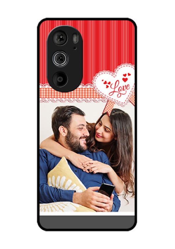 Motorola Edge 30 Pro Custom Glass Phone Case - Red Love Pattern Design