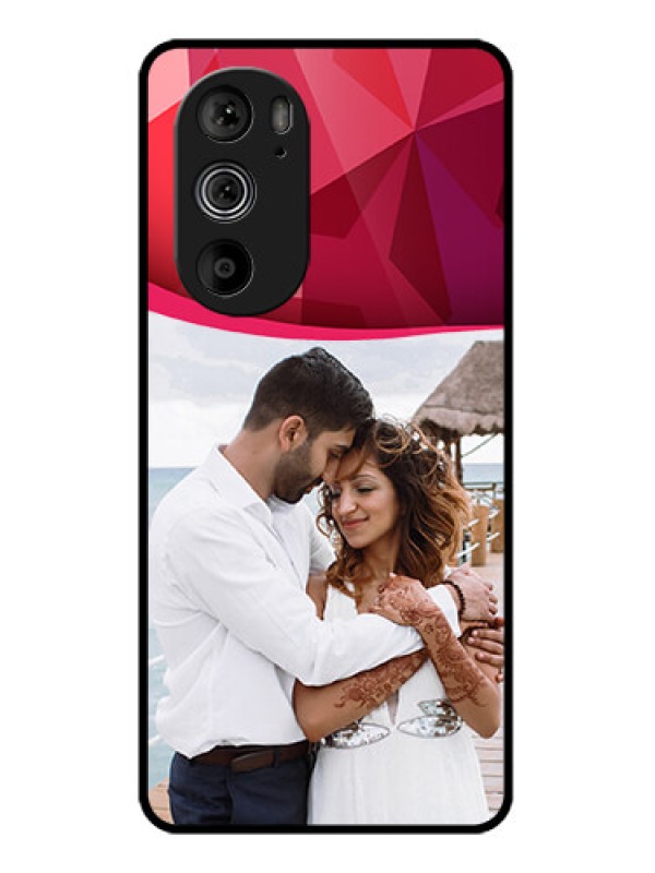 Custom Motorola Edge 30 Pro Custom Glass Phone Case - Red Abstract Design