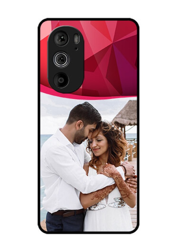 Motorola Edge 30 Pro Custom Glass Phone Case - Red Abstract Design
