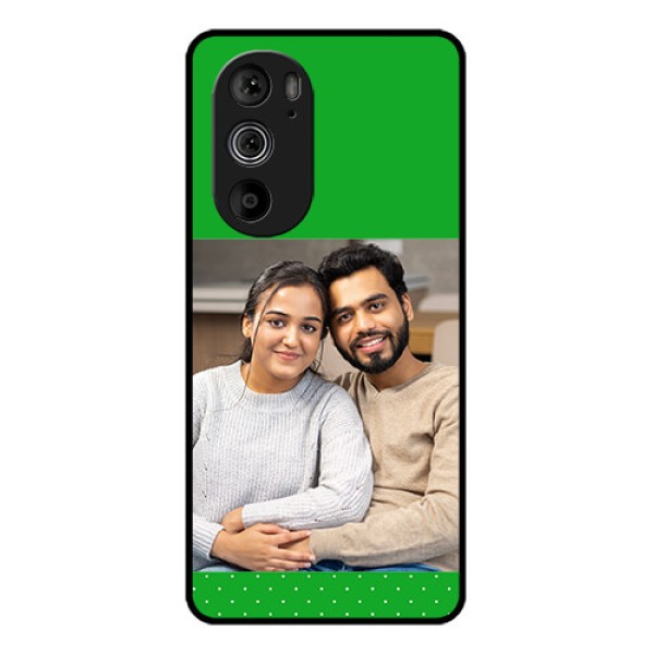 Motorola Edge 30 Pro Custom Glass Phone Case - Green Pattern Design