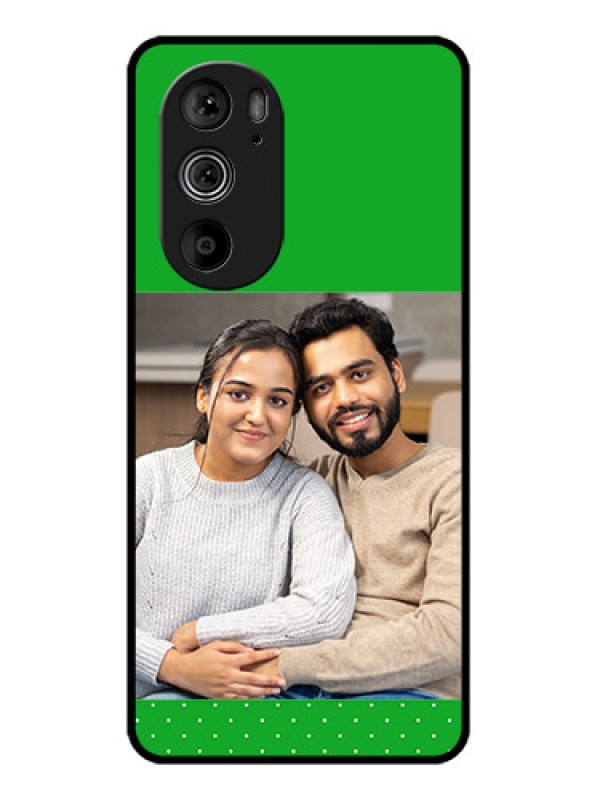 Custom Motorola Edge 30 Pro Custom Glass Phone Case - Green Pattern Design
