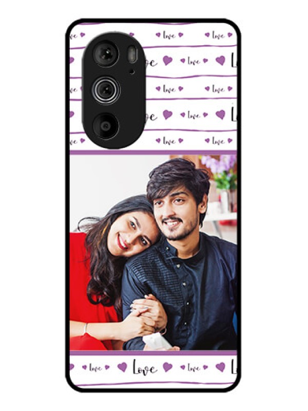 Custom Motorola Edge 30 Pro Custom Glass Phone Case - Couples Heart Design