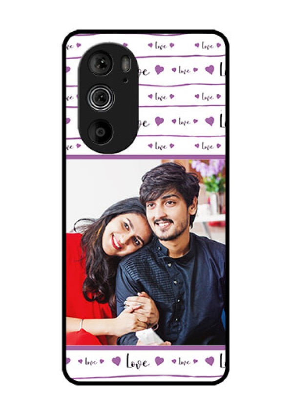 Motorola Edge 30 Pro Custom Glass Phone Case - Couples Heart Design