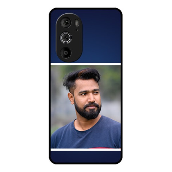 Motorola Edge 30 Pro Custom Glass Phone Case - Simple Royal Blue Design Motorola Edge 30 Pro Custom Glass Phone Case - Simple Royal Blue Design