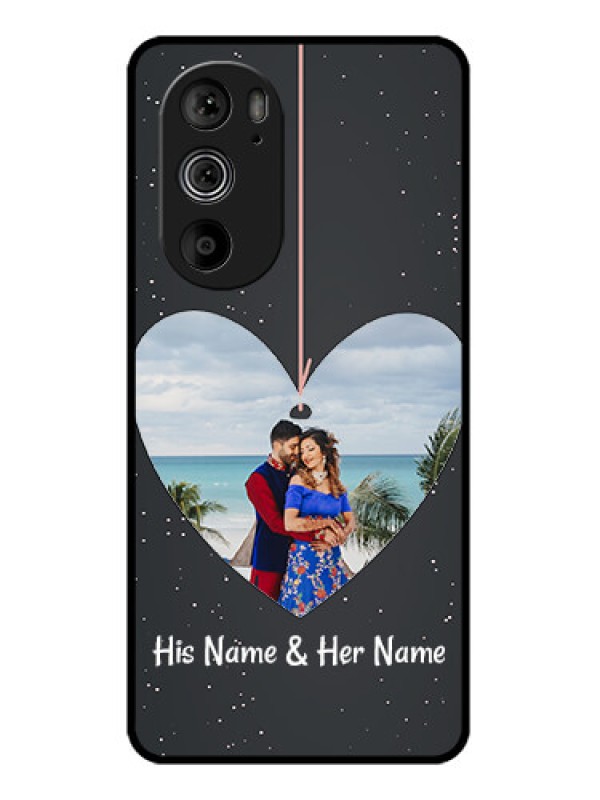 Custom Motorola Edge 30 Pro Custom Glass Phone Case - Hanging Heart Design