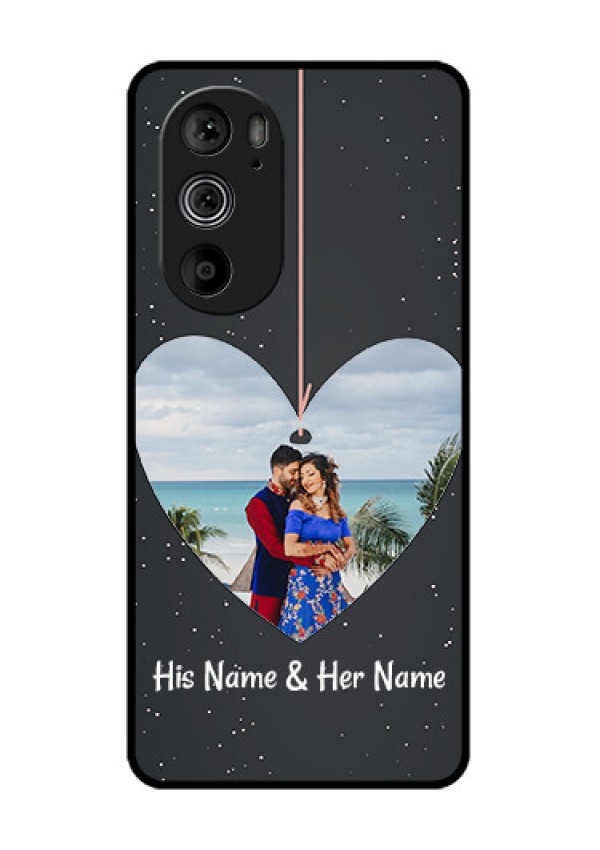 Motorola Edge 30 Pro Custom Glass Phone Case - Hanging Heart Design