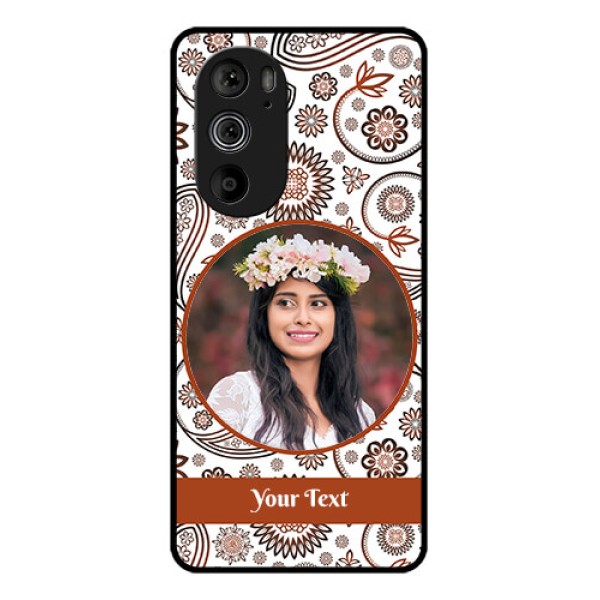 Motorola Edge 30 Pro Custom Glass Phone Case - Abstract Flower Design