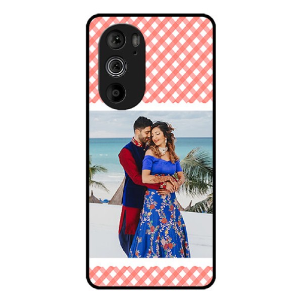 Motorola Edge 30 Pro Custom Glass Phone Case - Pink Pattern Design