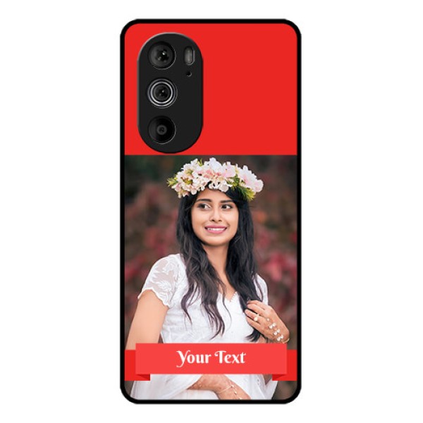 Motorola Edge 30 Pro Custom Glass Phone Case - Simple Red Color Design Motorola Edge 30 Pro Custom Glass Phone Case - Simple Red Color Design