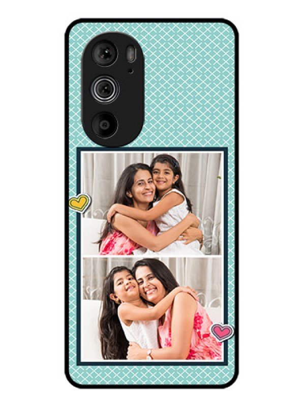 Custom Motorola Edge 30 Pro Custom Glass Phone Case - 2 Image Holder With Pattern Design