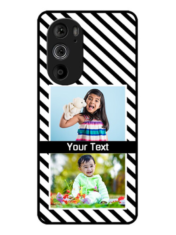 Custom Motorola Edge 30 Pro Custom Glass Phone Case - Black And White Stripes Design