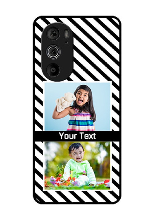 Motorola Edge 30 Pro Custom Glass Phone Case - Black And White Stripes Design
