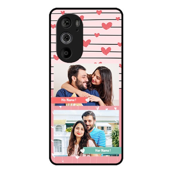 Motorola Edge 30 Pro Custom Glass Phone Case - Photo With Heart Design