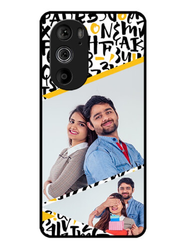 Custom Motorola Edge 30 Pro Custom Glass Phone Case - Letters Pattern Design