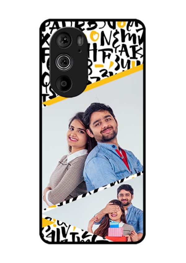 Motorola Edge 30 Pro Custom Glass Phone Case - Letters Pattern Design