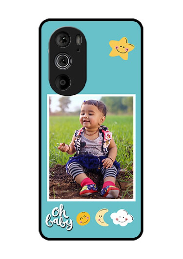 Motorola Edge 30 Pro Custom Glass Phone Case - Smiley Kids Stars Design