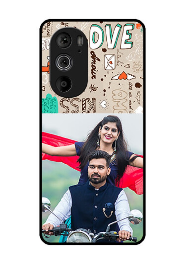 Motorola Edge 30 Pro Custom Glass Phone Case - Love Doodle Pattern