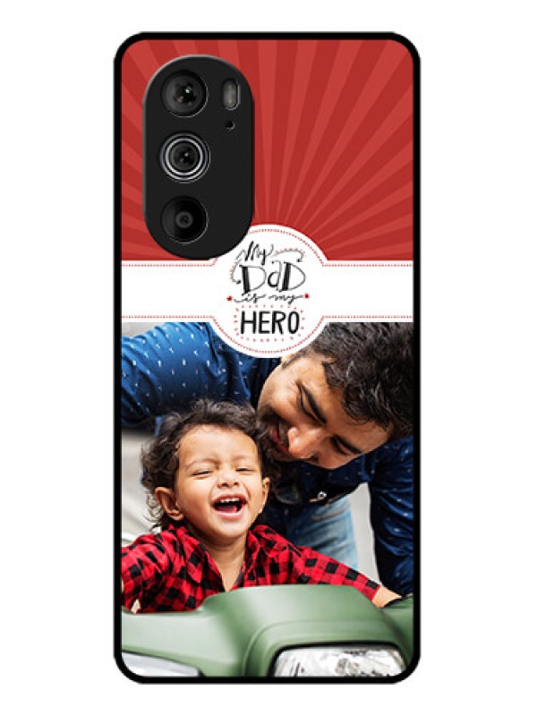 Custom Motorola Edge 30 Pro Custom Glass Phone Case - My Dad Hero Design