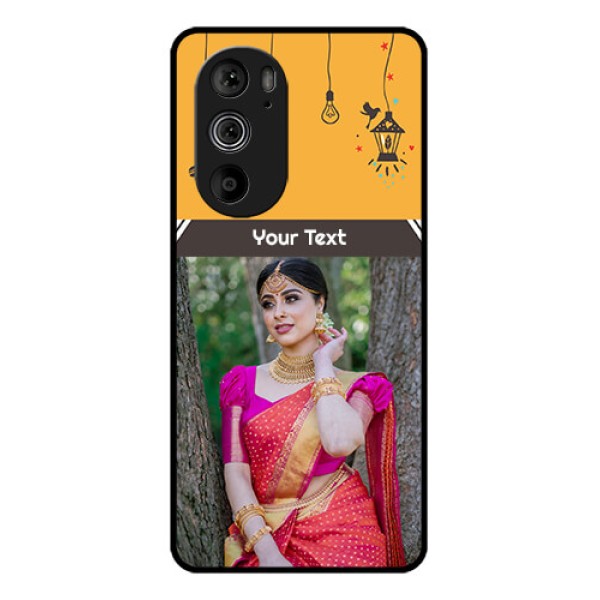 Motorola Edge 30 Pro Custom Glass Phone Case - With Family Picture And Icons Motorola Edge 30 Pro Custom Glass Phone Case - With Family Picture And Icons