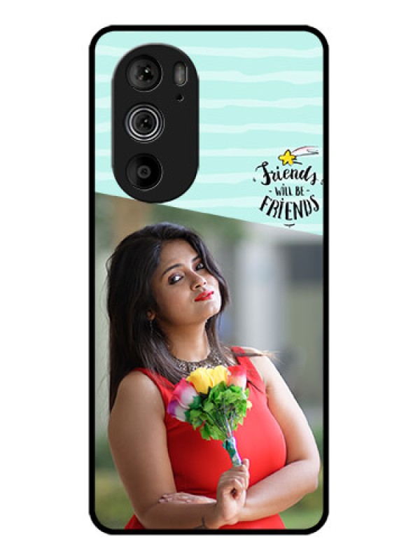 Custom Motorola Edge 30 Pro Custom Glass Phone Case - Friends Picture Icon Design