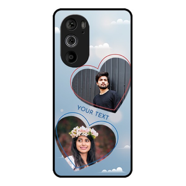 Motorola Edge 30 Pro Custom Glass Phone Case - Blue Color Couple Design