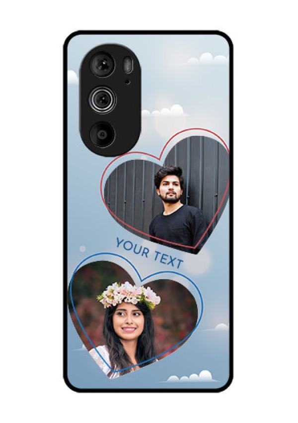 Motorola Edge 30 Pro Custom Glass Phone Case - Blue Color Couple Design