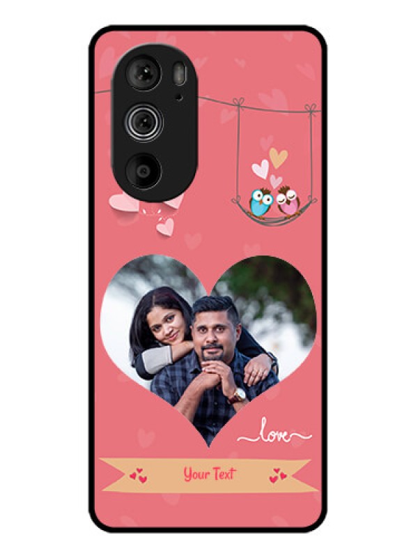 Custom Motorola Edge 30 Pro Custom Glass Phone Case - Peach Color Love Design