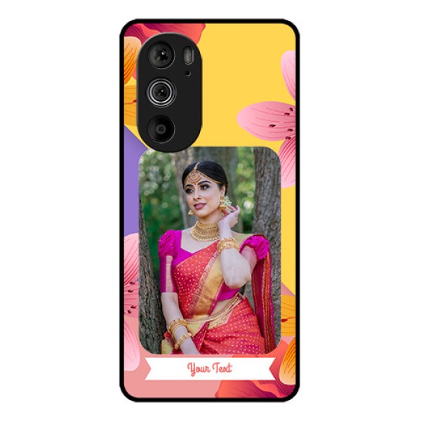 Motorola Edge 30 Pro Custom Glass Phone Case - 3 Image With Vintage Floral Design Motorola Edge 30 Pro Custom Glass Phone Case - 3 Image With Vintage Floral Design