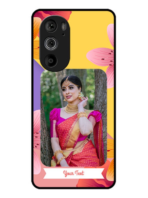 Custom Motorola Edge 30 Pro Custom Glass Phone Case - 3 Image With Vintage Floral Design