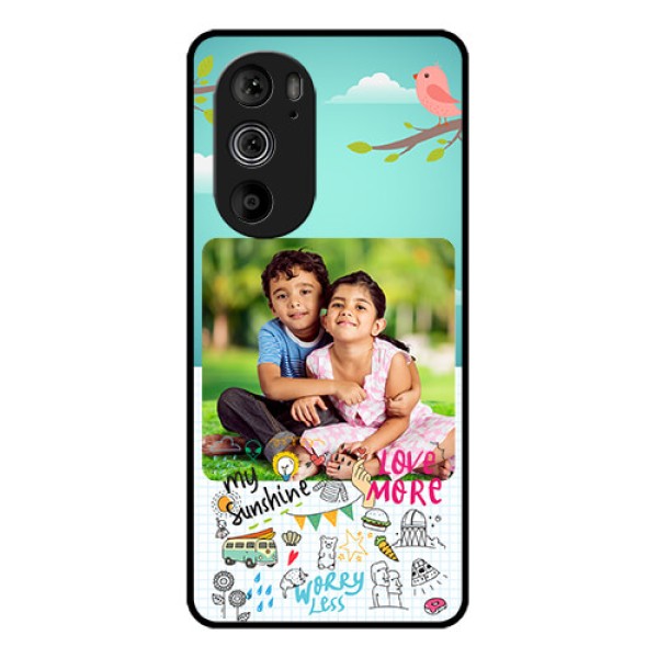 Motorola Edge 30 Pro Custom Glass Phone Case - Doodle Love Design