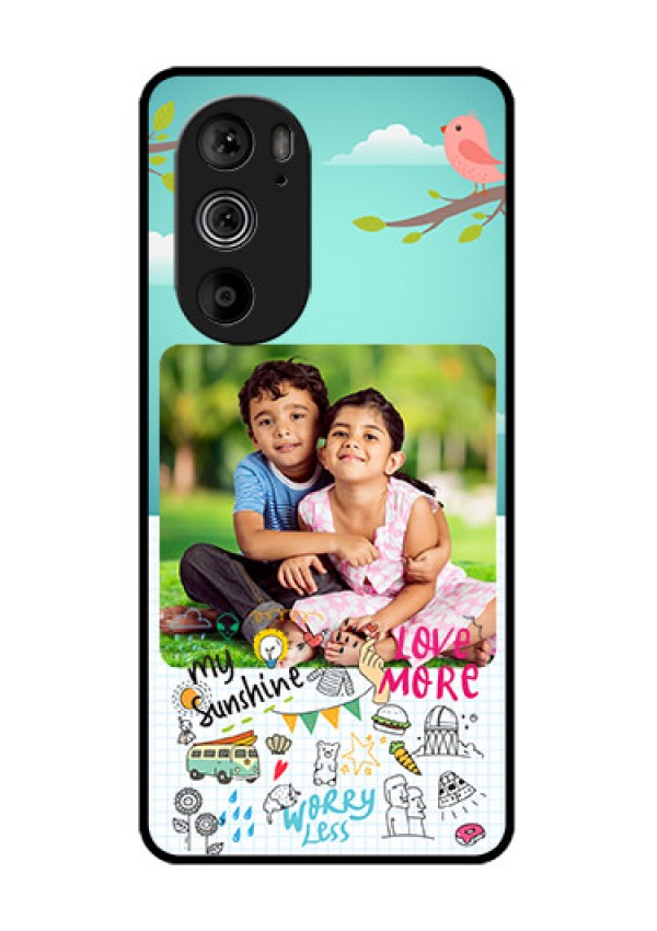 Motorola Edge 30 Pro Custom Glass Phone Case - Doodle Love Design