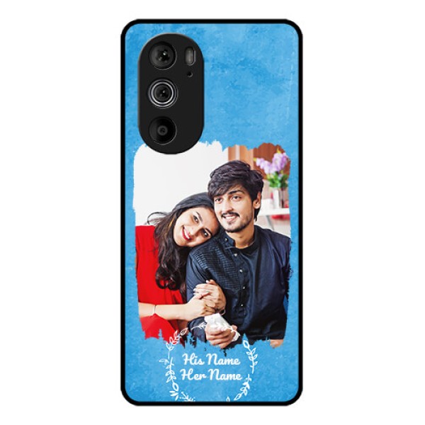 Motorola Edge 30 Pro Custom Glass Phone Case - Blue Color Vintage Design Motorola Edge 30 Pro Custom Glass Phone Case - Blue Color Vintage Design