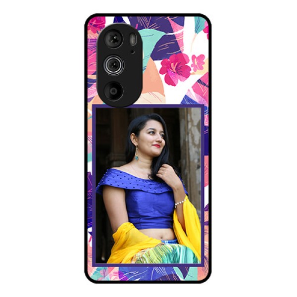 Motorola Edge 30 Pro Custom Glass Phone Case - Abstract Floral Design
